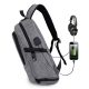 Sac à Dos Ordinateur Portable 15,6 pouces Verrou Antivol Chargement USB Externe Prise Casque Gris - www.yonis-shop.com