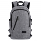 Sac à Dos Ordinateur Portable 15,6 pouces Verrou Antivol Chargement USB Externe Prise Casque Gris - www.yonis-shop.com