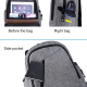 Sac à Dos Ordinateur Portable 15,6 pouces Verrou Antivol Chargement USB Externe Prise Casque Gris - www.yonis-shop.com