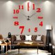 Horloge Miroir DIY Créative 3D A Monter Soi-Même Autocollants Mur 120 x 120 cm Blanc