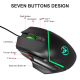 Souris Gamer PC Optique Jeu Gaming USB 3800 dpi Ordinateur LED Colorée 6 Boutons Noir - www.yonis-shop.com