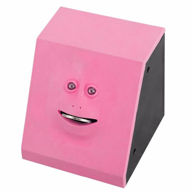 Tirelire Boîte Économie Monnaie Automatique Forme Visage Mignon ABS Haute Qualité Capteur Sensoriel Bleu - www.yonis-shop.com