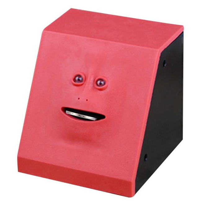 Tirelire Boîte Économie Monnaie Automatique Forme Visage Mignon ABS Haute Qualité Capteur Sensoriel Rouge - www.yonis-shop.com