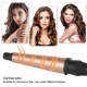 Boucleur Cheveux Fer À Boucler Conique Céramique 1 - 1.5 Pouces Gant Résistant Chaleur Fiche LED Or Rose - www.yonis-shop.com