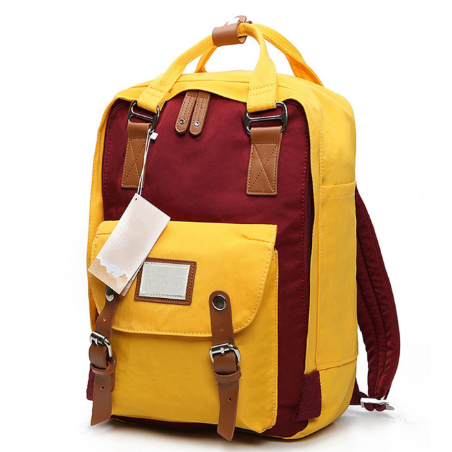 Sac à Dos Voyage Cartable Ecole Etudiant Ville 38 x 28 x 15cm Jaune Rouge - www.yonis-shop.com