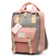 Sac à Dos Voyage Cartable Ecole Etudiant Ville 38 x 28 x 15cm Rose Gris