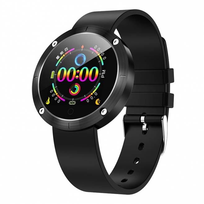 Montre Connectée iPhone Android Bracelet Sport Étanche Écran 1.22 Pouces Bluetooth Noir - www.yonis-shop.com