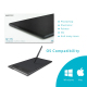 Tablette Graphique Windows Mac OS Sans Fil USB 2.4G Dessin 5080 LPI 8192 Niveau de Pression 8 Touches Programmables Noir - ww...