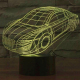 Lampe 3D Style Voiture de Sport 7 Couleurs Luminaire LED Tactile 0.5W Décoration Chambre Salon Hall Couloir - www.yonis-shop.com