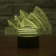 Lampe 3D Style Opéra de Sydney 7 Couleurs Luminaire LED Tactile 0.5W Décoration Chambre Salon Hall Couloir - www.yonis-shop.com