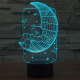 Lampe de Décoration 3D Ours de Lune 7 Couleurs Lumière LED Tactile 0.5W Interrupteur Tactile Chambre Salon Couloir - www.yoni...