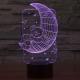 Lampe de Décoration 3D Ours de Lune 7 Couleurs Lumière LED Tactile 0.5W Interrupteur Tactile Chambre Salon Couloir - www.yoni...