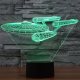 Lampe de Décoration 3D Vaisseau Spatial 7 Couleurs Lumière LED Tactile 0.5W Interrupteur Tactile Chambre Salon Couloir - www....