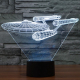 Lampe de Décoration 3D Vaisseau Spatial 7 Couleurs Lumière LED Tactile 0.5W Interrupteur Tactile Chambre Salon Couloir - www....