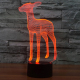 Lampe 3D Biche 7 Couleurs LED Tactile 0.5W Pour Chambre Salon Hall Couloir - www.yonis-shop.com