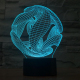 Lampe Créative 3D Style Abstrait Moderne 7 Couleurs LED Tactile 0.5W USB Piles AA - www.yonis-shop.com