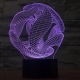 Lampe Créative 3D Style Abstrait Moderne 7 Couleurs LED Tactile 0.5W USB Piles AA - www.yonis-shop.com