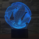 Lampe Créative 3D Style Abstrait Moderne 7 Couleurs LED Tactile 0.5W USB Piles AA - www.yonis-shop.com