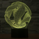 Lampe Créative 3D Style Abstrait Moderne 7 Couleurs LED Tactile 0.5W USB Piles AA - www.yonis-shop.com