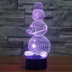 Lampe Créative 3D Bonhomme de Neige 7 Couleurs LED Tactile 0.5W USB Piles AA - www.yonis-shop.com