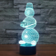 Lampe Créative 3D Bonhomme de Neige 7 Couleurs LED Tactile 0.5W USB Piles AA - www.yonis-shop.com