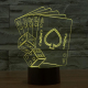 Lampe Déco 3D Jeux de Carte Luminaire 7 Couleurs LED Bouton Tactile 0.5W Chambre Salon Faible Consommation - www.yonis-shop.com