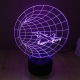 Lampe Déco 3D Avion Mur du Son Luminaire 7 Couleurs LED Bouton Tactile 0.5W Chambre Salon Faible Consommation - www.yonis-sho...