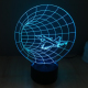 Lampe Déco 3D Avion Mur du Son Luminaire 7 Couleurs LED Bouton Tactile 0.5W Chambre Salon Faible Consommation - www.yonis-sho...