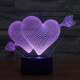Lampe 3D Coeur Flèche 7 Couleurs Ampoule LED Tactile 0.5W USB Chambre Salon Hall Couloir Décoration Intérieur - www.yonis-sho...