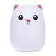 Veilleuse Rechargeable Lampe de chevet Silicone Douce Forme de Chat Prise Micro USB 3W Rose - www.yonis-shop.com