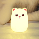 Veilleuse Rechargeable Lampe de chevet Silicone Douce Forme de Chat Prise Micro USB 3W Rose - www.yonis-shop.com