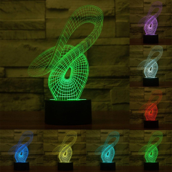 Lampe de Décoration 3D Design Art LED 7 Couleurs Tactile 0.5W Pour Chambre Salon Hall Couloir