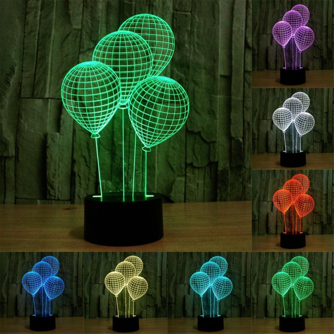 Lampe de Décoration 3D Ballon Gonflable LED 7 Couleurs Tactile 0.5W Pour Chambre Salon Hall Couloir - www.yonis-shop.com