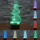 Lampe Créative 3D Bonhomme de Neige 7 Couleurs LED Tactile 0.5W USB Piles AA