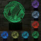Lampe Créative 3D Style Abstrait Moderne 7 Couleurs LED Tactile 0.5W USB Piles AA