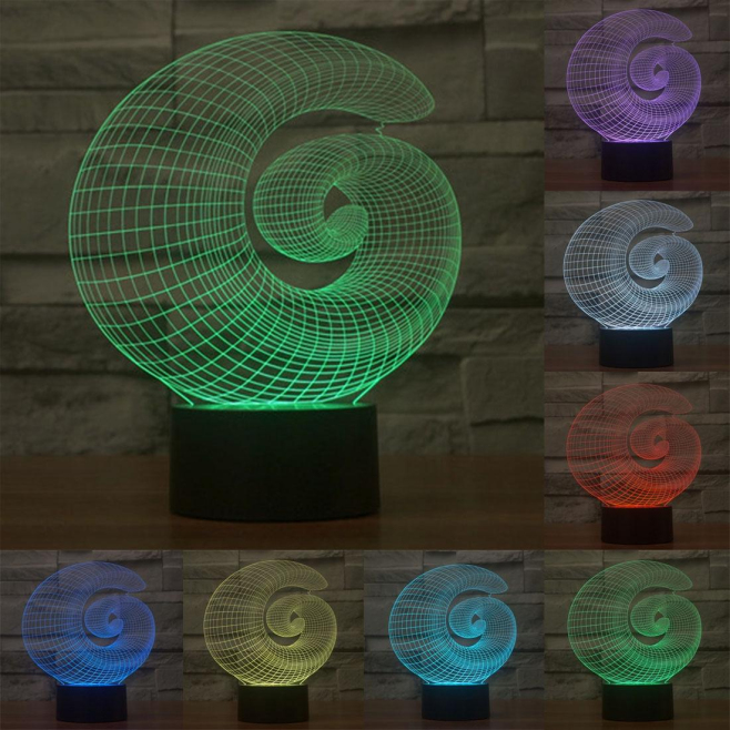Lampe 3D Originale Style Abstrait 7 Couleurs LED Tactile 0.5W Pour Chambre Salon Hall Couloir - www.yonis-shop.com