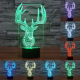 Lampe 3D Cerf 7 Couleurs LED Tactile 0.5W Pour Chambre Salon Hall Couloir - www.yonis-shop.com