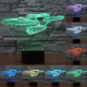 Lampe de Décoration 3D Vaisseau Spatial 7 Couleurs Lumière LED Tactile 0.5W Interrupteur Tactile Chambre Salon Couloir - www....