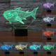Lampe Décorative 3D Style Requin Shark Luminaire LED 7 Couleurs Interrupteur Tactile 0.5W Chambre Salon Couloir - www.yonis-s...