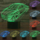 Lampe 3D Style Voiture de Sport 7 Couleurs Luminaire LED Tactile 0.5W Décoration Chambre Salon Hall Couloir - www.yonis-shop.com