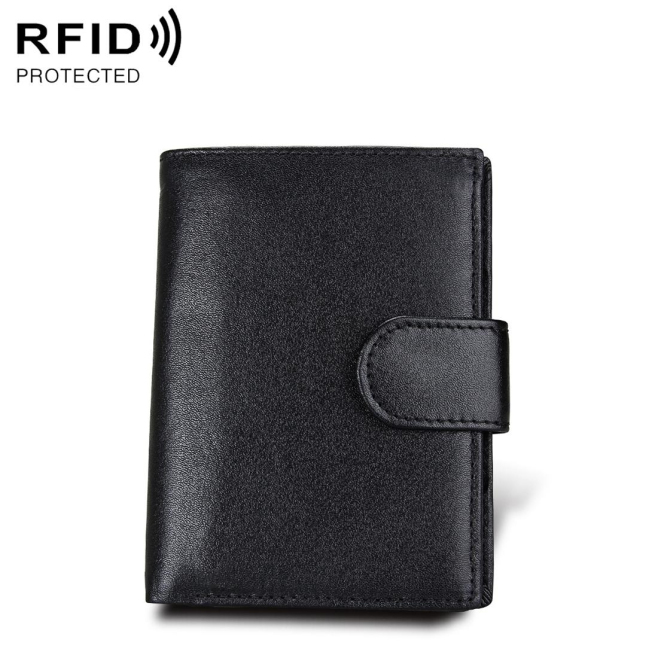 Portefeuille Homme Porte-Carte Protection Magnétique RFID Véritable Cuir Anti-Magnet Paquet Passeport Noir - www.yonis-shop.com