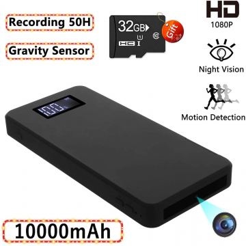 Chargeur Portable 5000mAh Caméra Cachée Caméra Espion Power Bank TANGMI - Capteur Gravité 1080P, Vision Nocturne, Chargeur 5000mAh Capteur Gravité Enregistrement Automatique
