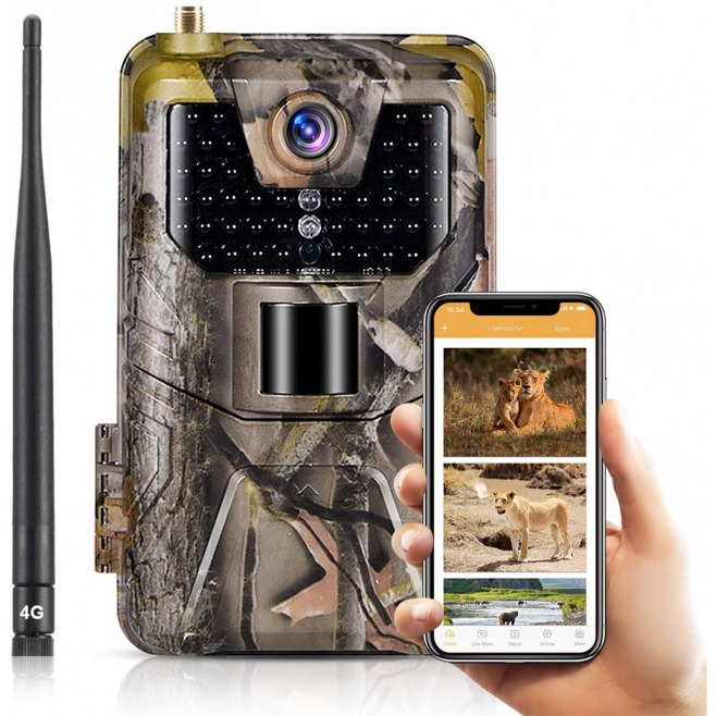 Caméra de chasse 4K 30Mpx Vision Nocturne Détection de Mouvement Piège Photographique GPS Etanche Pile