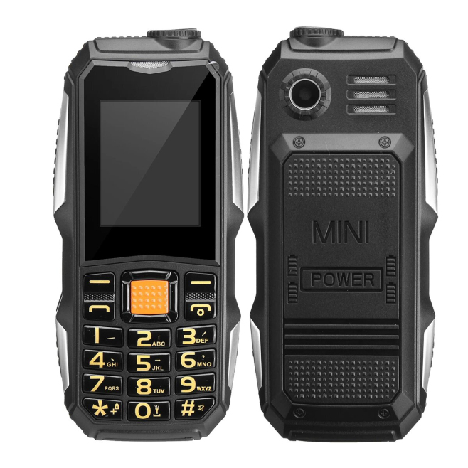 Téléphone Antichoc 2 Pouces Double SIM Téléphone Chantier 2G FM Étanche Bluetooth Noir - www.yonis-shop.com