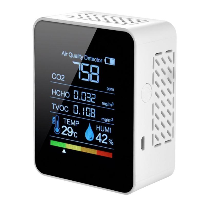 Détecteur De CO2 Portable 5 En 1 Avec Écran LED: Qualité De L'air, Température, Humidité - www.yonis-shop.com