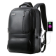Sac à Dos Cuir Premium Anti-Vol Imperméable Grande Capacité Confortable Ordinateur École Voyage Noir