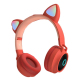 Casque Bluetooth 5.0 Chat Mignon Avec Micro Et Lumière LED, Radio FM, Micro SD, Pliable, Idéal Cadeau Pour Enfants et Ados - ...