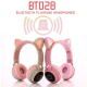 Casque Bluetooth 5.0 Chat Mignon Avec Micro Et Lumière LED, Radio FM, Micro SD, Pliable, Idéal Cadeau Pour Enfants et Ados - ...