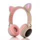 Casque Bluetooth 5.0 Chat Mignon Avec Micro Et Lumière LED, Radio FM, Micro SD, Pliable, Idéal Cadeau Pour Enfants et Ados - ...
