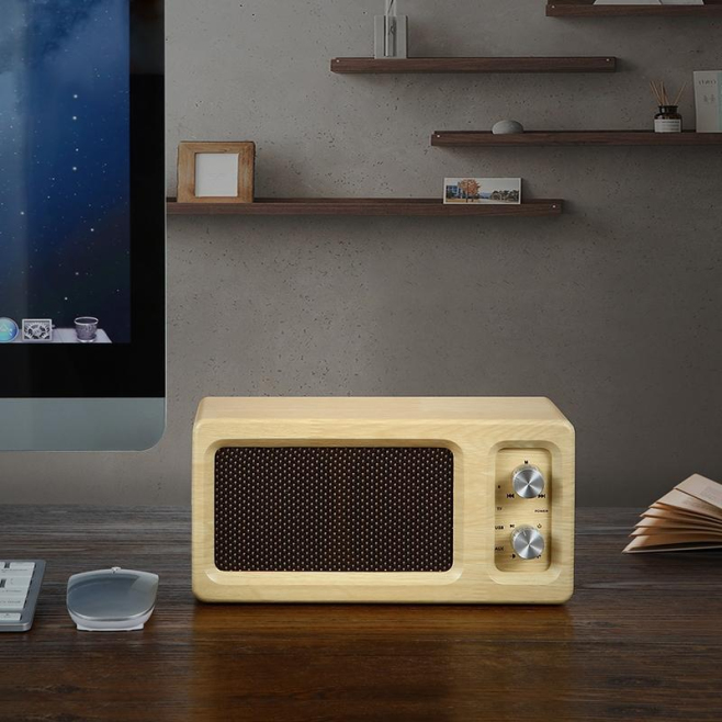 Enceinte Bluetooth Bois 16W Autonomie 6H Support Micro SD 3.5mm AUX U Disk - www.yonis-shop.com
